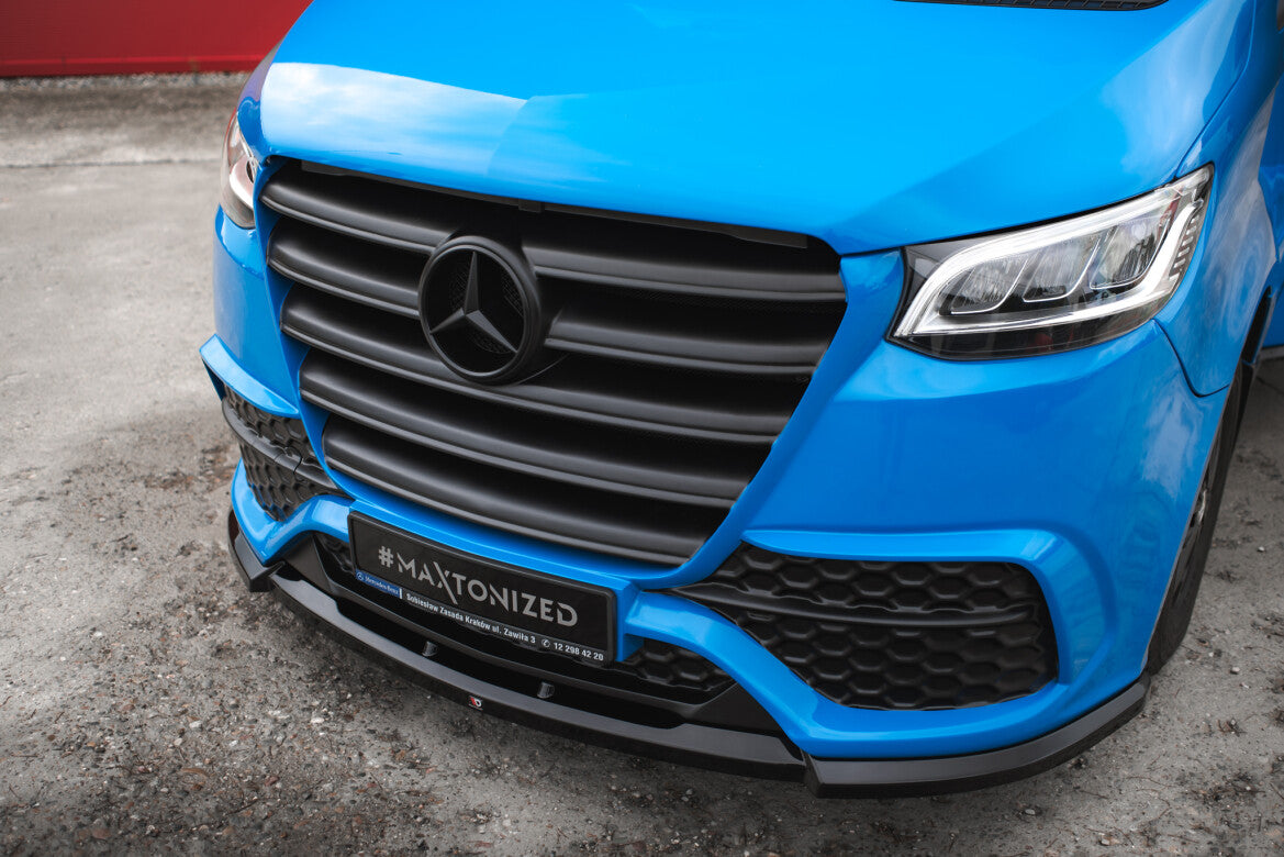 Front Stoßstange + Frontlippe passend für Mercedes Sprinter Mk3 schwarz Hochglanz