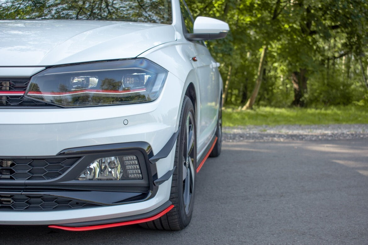 Frontlippe Flaps passend für VW Polo GTI / R-line Mk6 rot Hochglanz