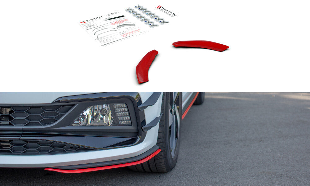Frontlippe Flaps passend für VW Polo GTI / R-line Mk6 rot Hochglanz
