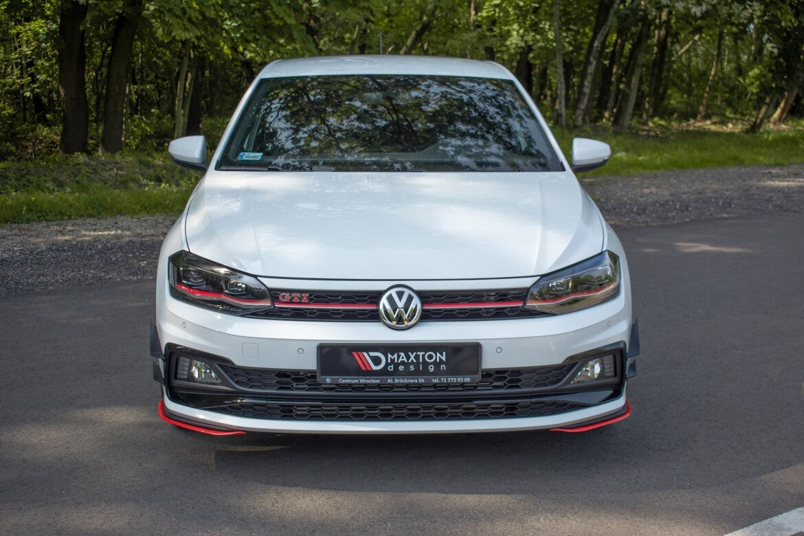 Frontlippe Flaps passend für VW Polo GTI / R-line Mk6 rot Hochglanz