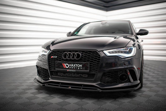 Frontlippe passend für Audi A6 RS6 Look C7 schwarz Hochglanz