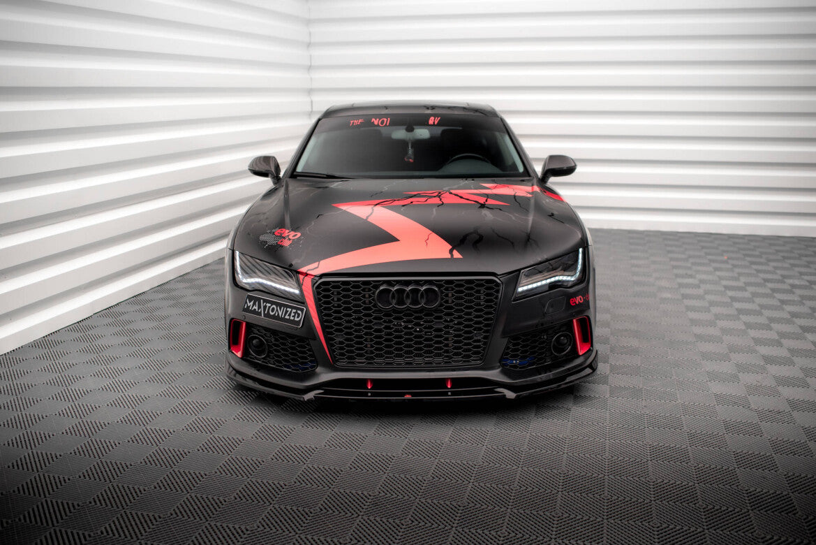 Frontlippe passend für Audi A7 RS7 Look C7 schwarz Hochglanz