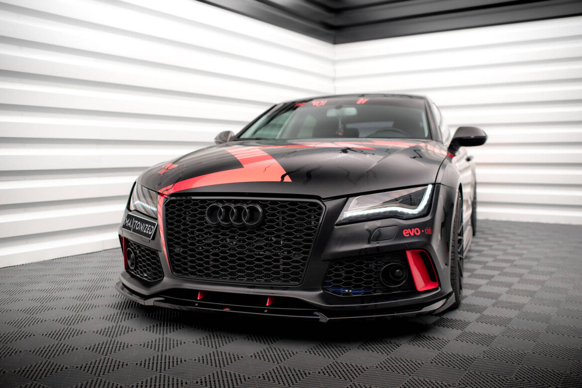 Frontlippe passend für Audi A7 RS7 Look C7 schwarz Hochglanz