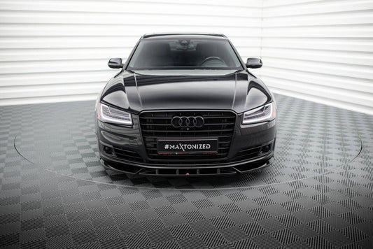 Frontlippe passend für Audi A8 D4 FL schwarz Hochglanz