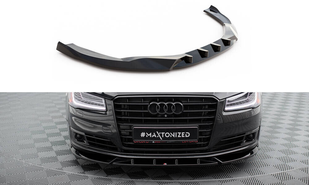 Frontlippe passend für Audi A8 D4 FL schwarz Hochglanz