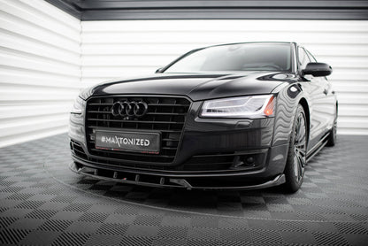 Frontlippe passend für Audi A8 D4 FL schwarz Hochglanz