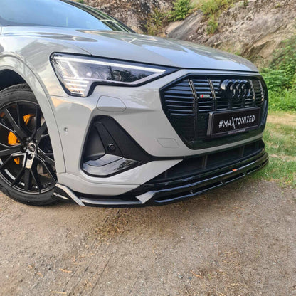 Frontlippe passend für Audi e-Tron S-Line schwarz Hochglanz