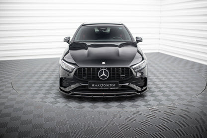 Frontlippe passend für Mercedes-AMG A35 / A AMG-Line W177 FL schwarz Hochglanz