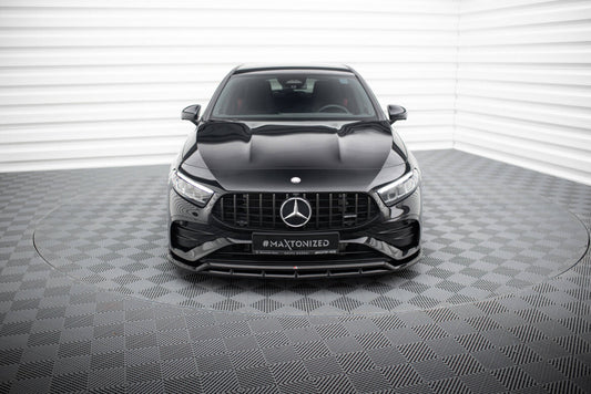 Frontlippe passend für Mercedes-AMG A35 / A AMG-Line W177 FL schwarz Hochglanz