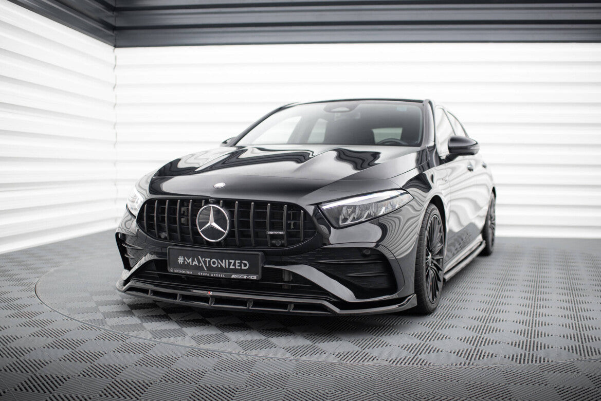 Frontlippe passend für Mercedes-AMG A35 / A AMG-Line W177 FL schwarz Hochglanz
