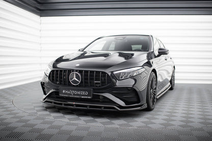 Frontlippe passend für Mercedes-AMG A35 / A AMG-Line W177 FL schwarz Hochglanz