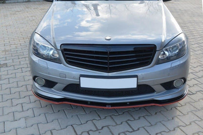 Frontlippe passend für Mercedes C Limousine / Kombi AMG-Line W204 / S204 schwarz Hochglanz