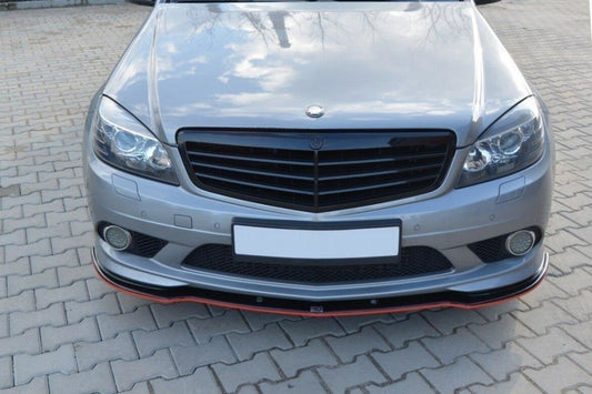 Frontlippe passend für Mercedes C Limousine / Kombi AMG-Line W204 / S204 schwarz Hochglanz