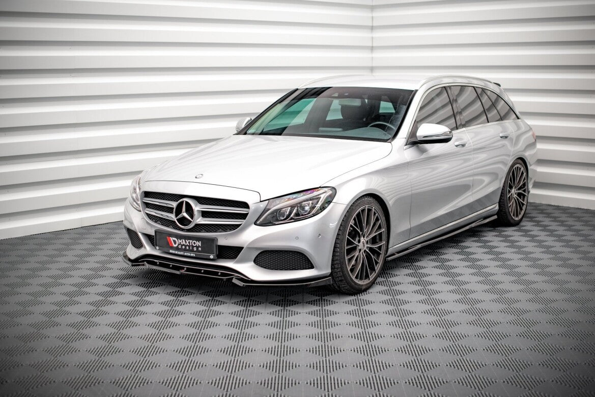 Frontlippe passend für Mercedes C W205 schwarz Hochglanz