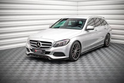 Frontlippe passend für Mercedes C W205 schwarz Hochglanz