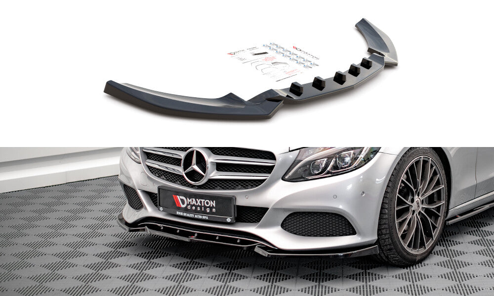 Frontlippe passend für Mercedes C W205 schwarz Hochglanz