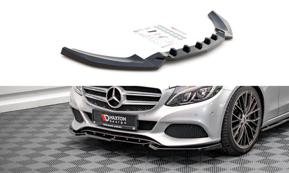 Frontlippe passend für Mercedes C W205 schwarz Hochglanz