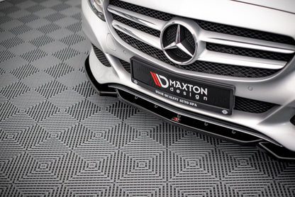 Frontlippe passend für Mercedes C W205 schwarz Hochglanz