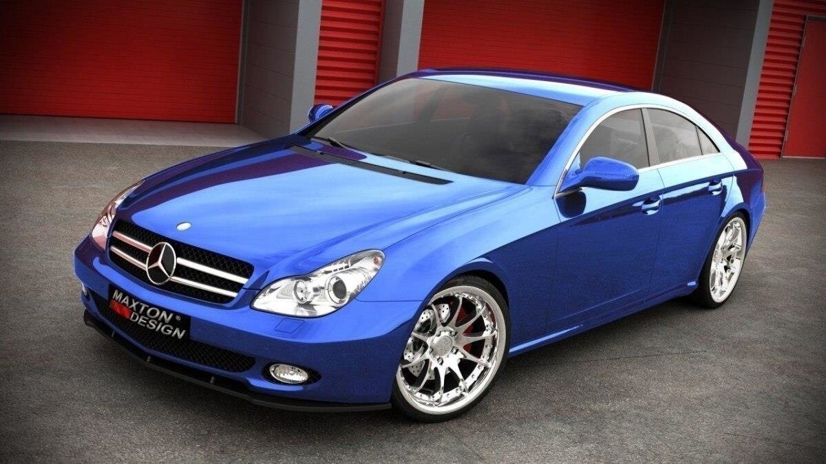 Frontlippe passend für Mercedes CLS C219 Serie schwarz Hochglanz