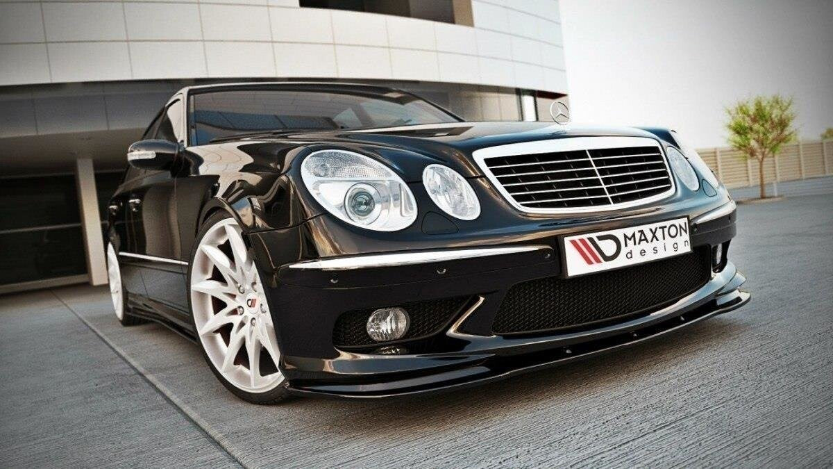 Frontlippe passend für Mercedes E W211 AMG vor FL schwarz Hochglanz