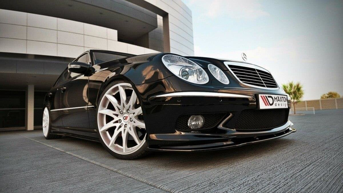 Frontlippe passend für Mercedes E W211 AMG vor FL schwarz Hochglanz