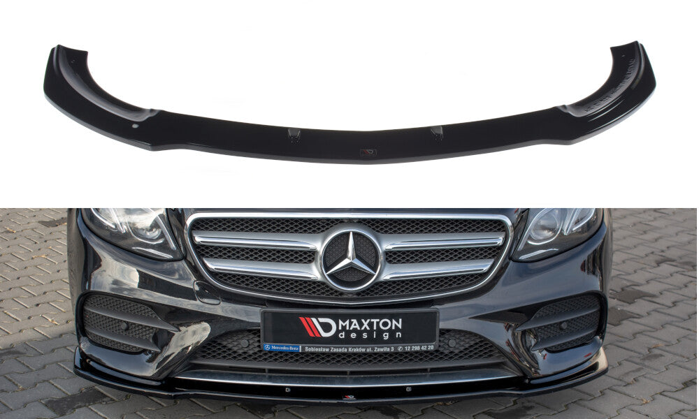 Frontlippe passend für Mercedes E43 AMG / AMG-Line Limousine / Kombi W213 / S213 schwarz Hochglanz