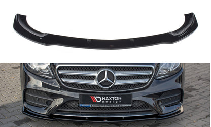 Frontlippe passend für Mercedes E43 AMG / AMG-Line Limousine / Kombi W213 / S213 schwarz Hochglanz