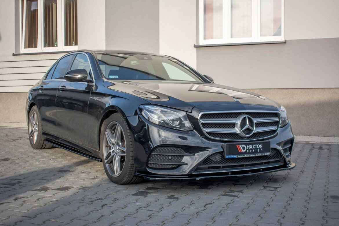 Frontlippe passend für Mercedes E43 AMG / AMG-Line Limousine / Kombi W213 / S213 schwarz Hochglanz
