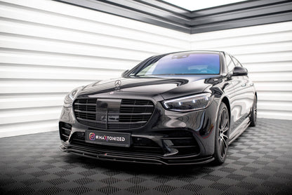 Frontlippe passend für Mercedes S AMG-Line W223 schwarz Hochglanz