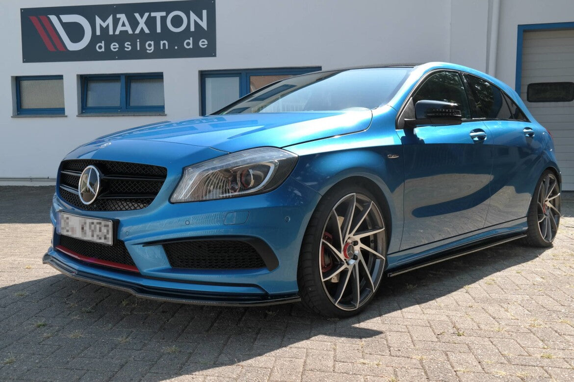 Frontlippe passend für Mercedes W176 AMG-LINE vor FL schwarz Hochglanz