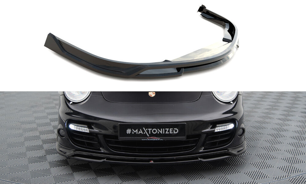 Frontlippe passend für Porsche 911 Turbo 997 schwarz Hochglanz