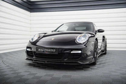 Frontlippe passend für Porsche 911 Turbo 997 schwarz Hochglanz