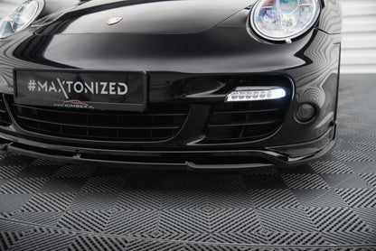Frontlippe passend für Porsche 911 Turbo 997 schwarz Hochglanz