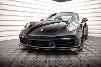 Frontlippe passend für Porsche 911 Turbo S 992 schwarz Hochglanz