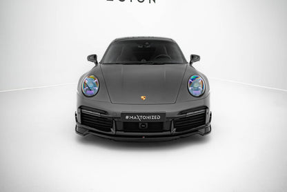 Frontlippe passend für Porsche 911 Turbo S Sport Package 992 schwarz Hochglanz