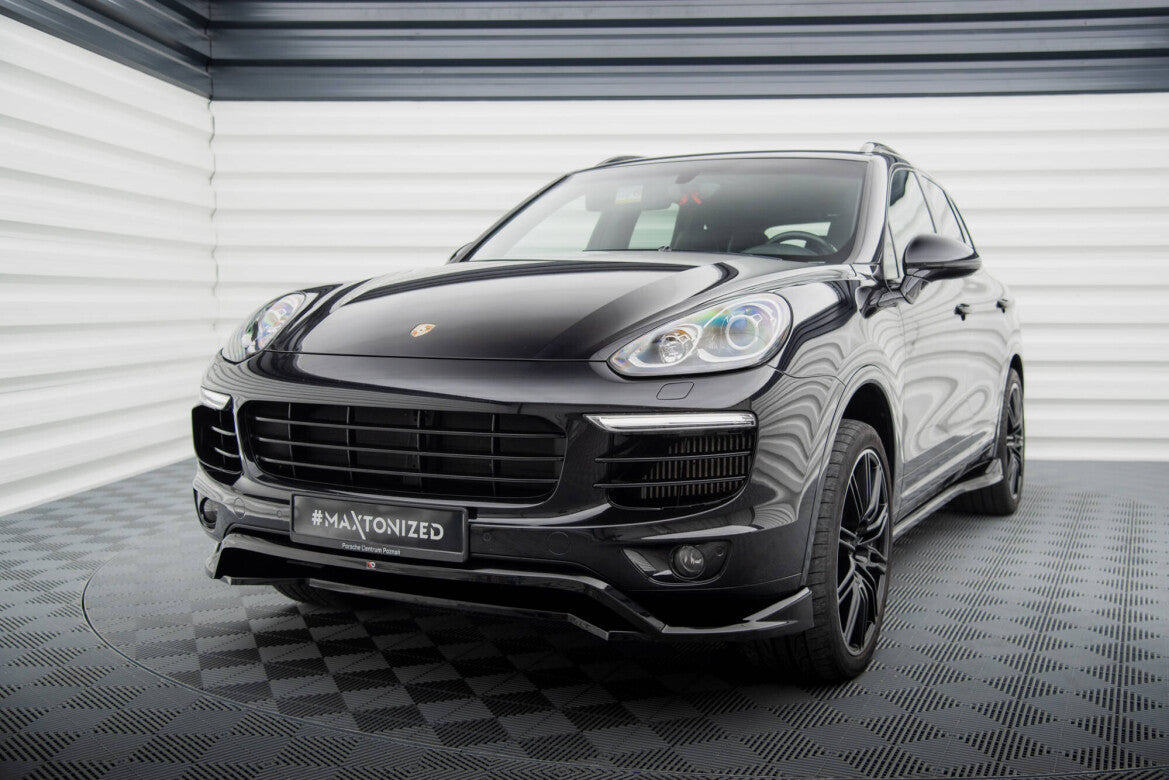 Frontlippe passend für Porsche Cayenne Mk2 FL schwarz Hochglanz