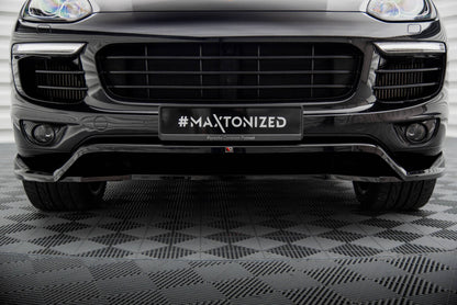Frontlippe passend für Porsche Cayenne Mk2 FL schwarz Hochglanz