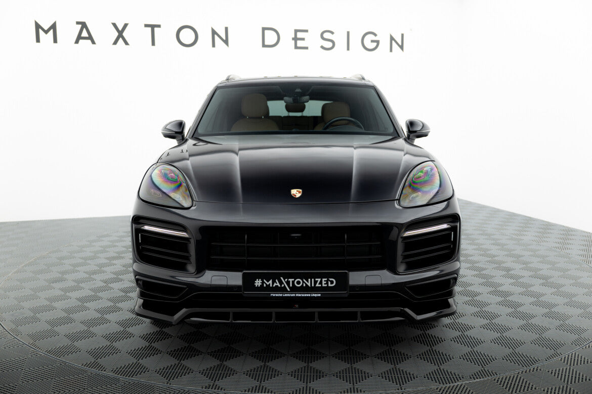 Frontlippe passend für Porsche Cayenne Sport Design Mk3 schwarz Hochglanz