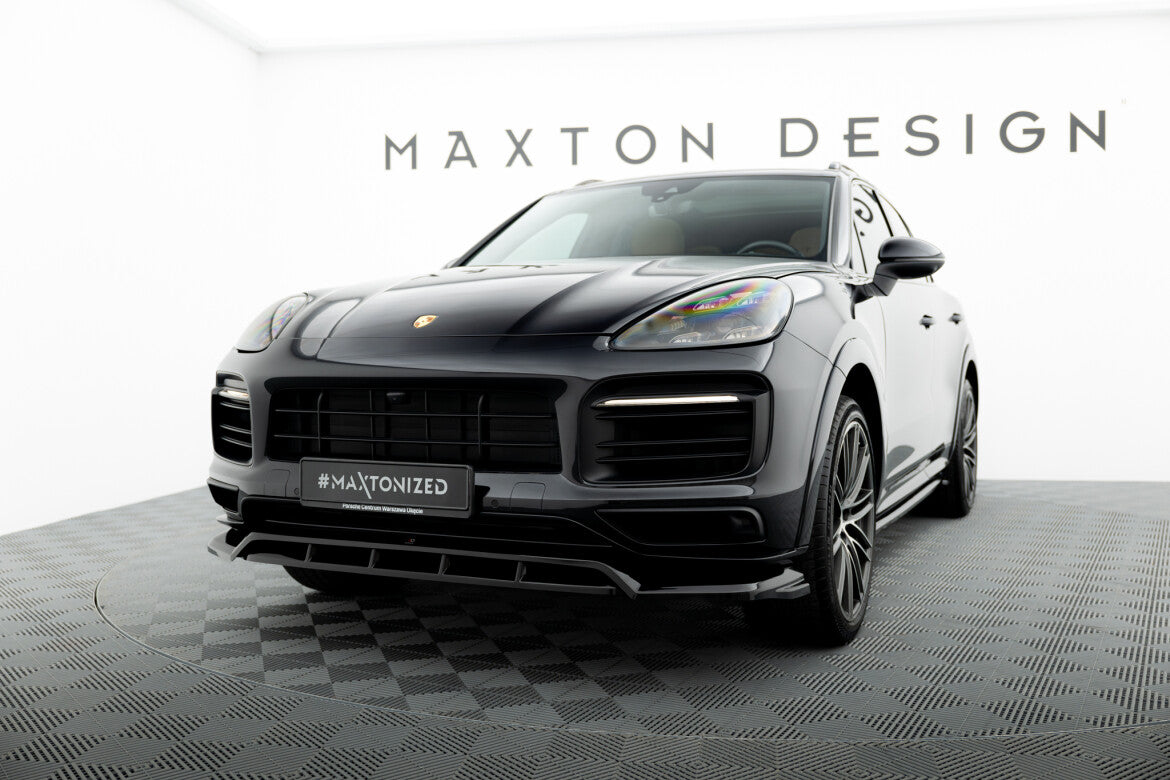 Frontlippe passend für Porsche Cayenne Sport Design Mk3 schwarz Hochglanz