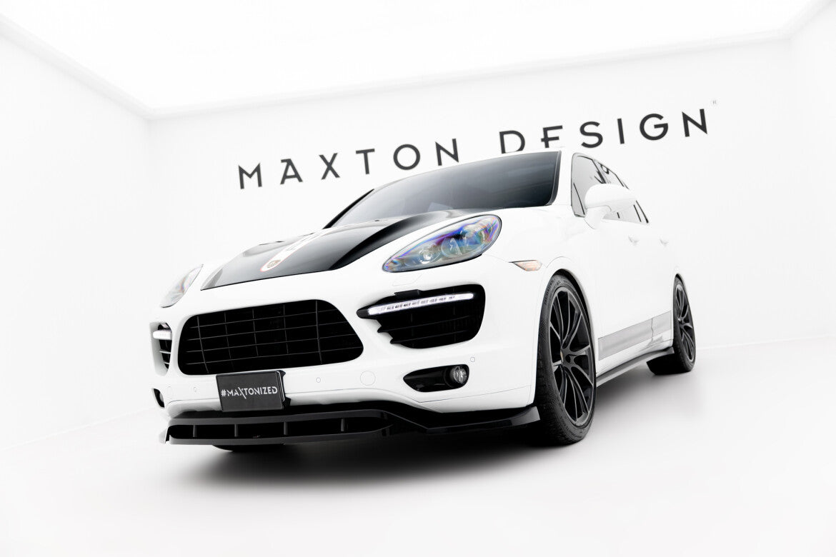 Frontlippe passend für Porsche Cayenne Turbo / Standard Mk2 schwarz Hochglanz