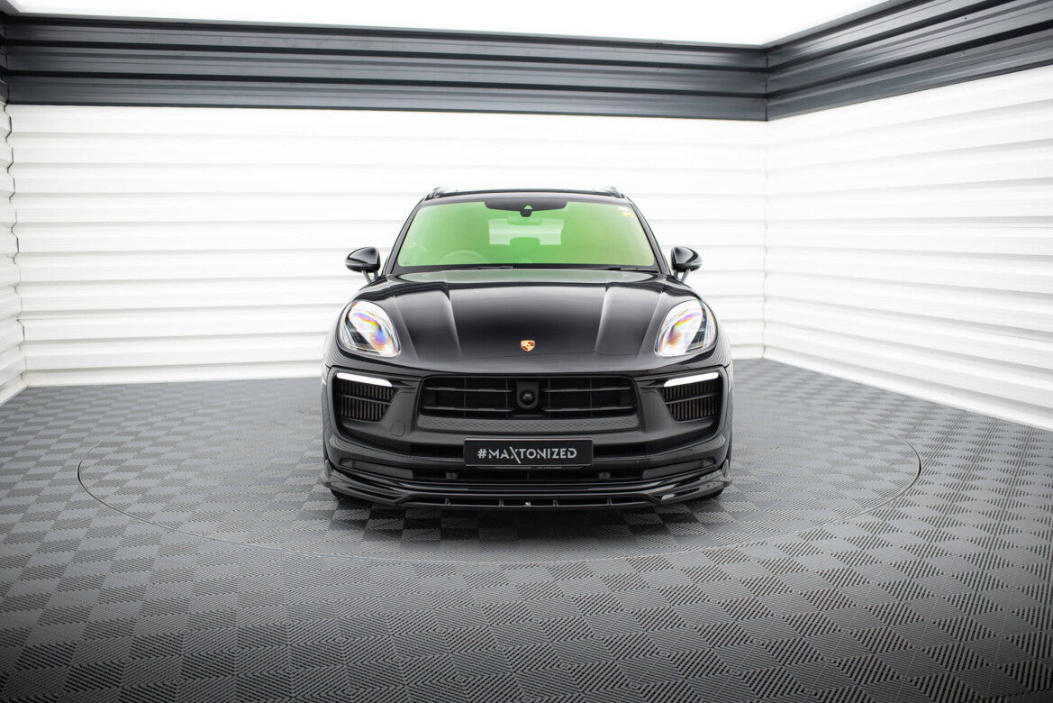 Frontlippe passend für Porsche Macan GTS Mk1 FL 2 schwarz Hochglanz