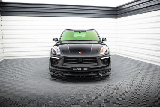 Frontlippe passend für Porsche Macan GTS Mk1 FL 2 schwarz Hochglanz