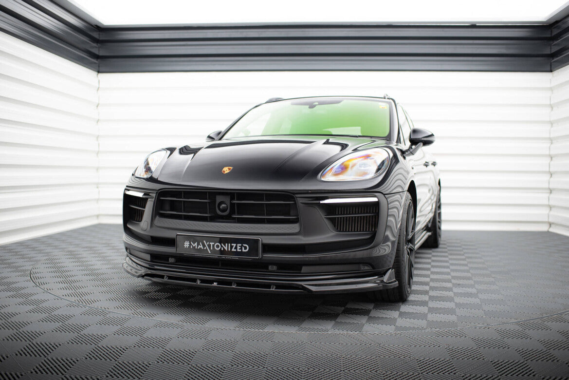 Frontlippe passend für Porsche Macan GTS Mk1 FL 2 schwarz Hochglanz