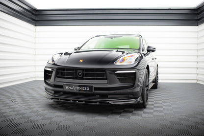 Frontlippe passend für Porsche Macan GTS Mk1 FL 2 schwarz Hochglanz