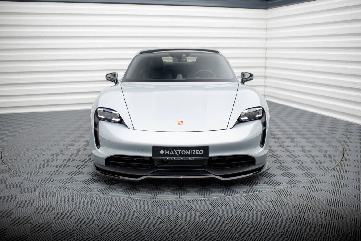Frontlippe passend für Porsche Taycan / Taycan 4 / Taycan 4S / Taycan GTS Mk1 schwarz Hochglanz