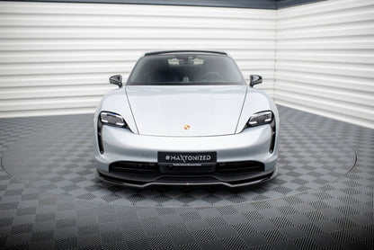 Frontlippe passend für Porsche Taycan / Taycan 4 / Taycan 4S / Taycan GTS Mk1 schwarz Hochglanz