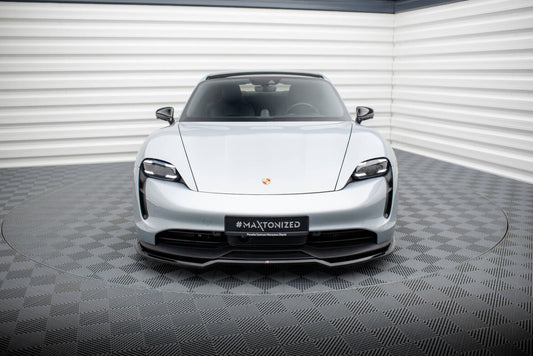 Frontlippe passend für Porsche Taycan / Taycan 4 / Taycan 4S / Taycan GTS Mk1 schwarz Hochglanz
