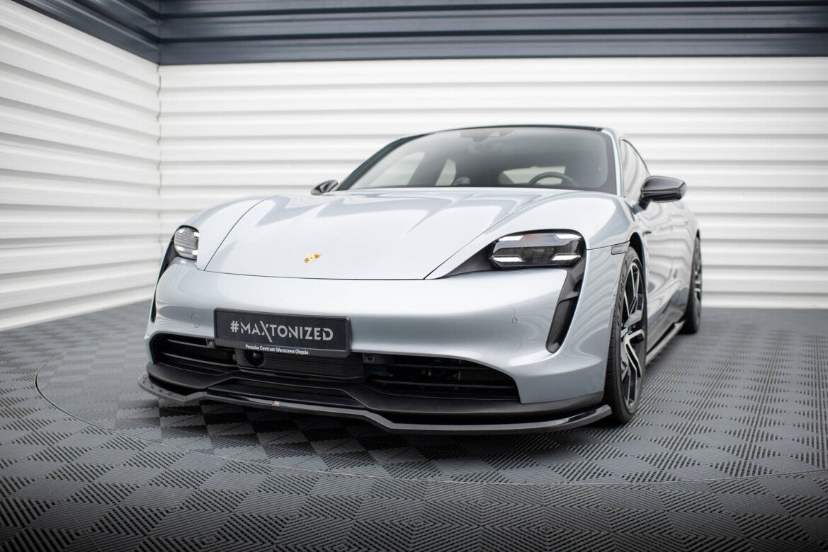 Frontlippe passend für Porsche Taycan / Taycan 4 / Taycan 4S / Taycan GTS Mk1 schwarz Hochglanz
