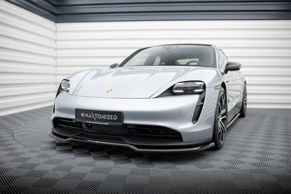 Frontlippe passend für Porsche Taycan / Taycan 4 / Taycan 4S / Taycan GTS Mk1 schwarz Hochglanz
