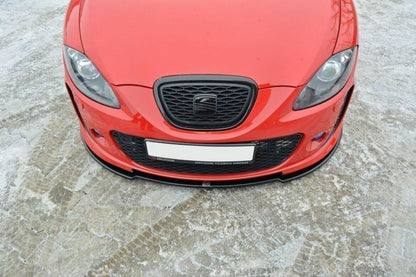 Frontlippe passend für Seat Leon II MS Design schwarz Hochglanz